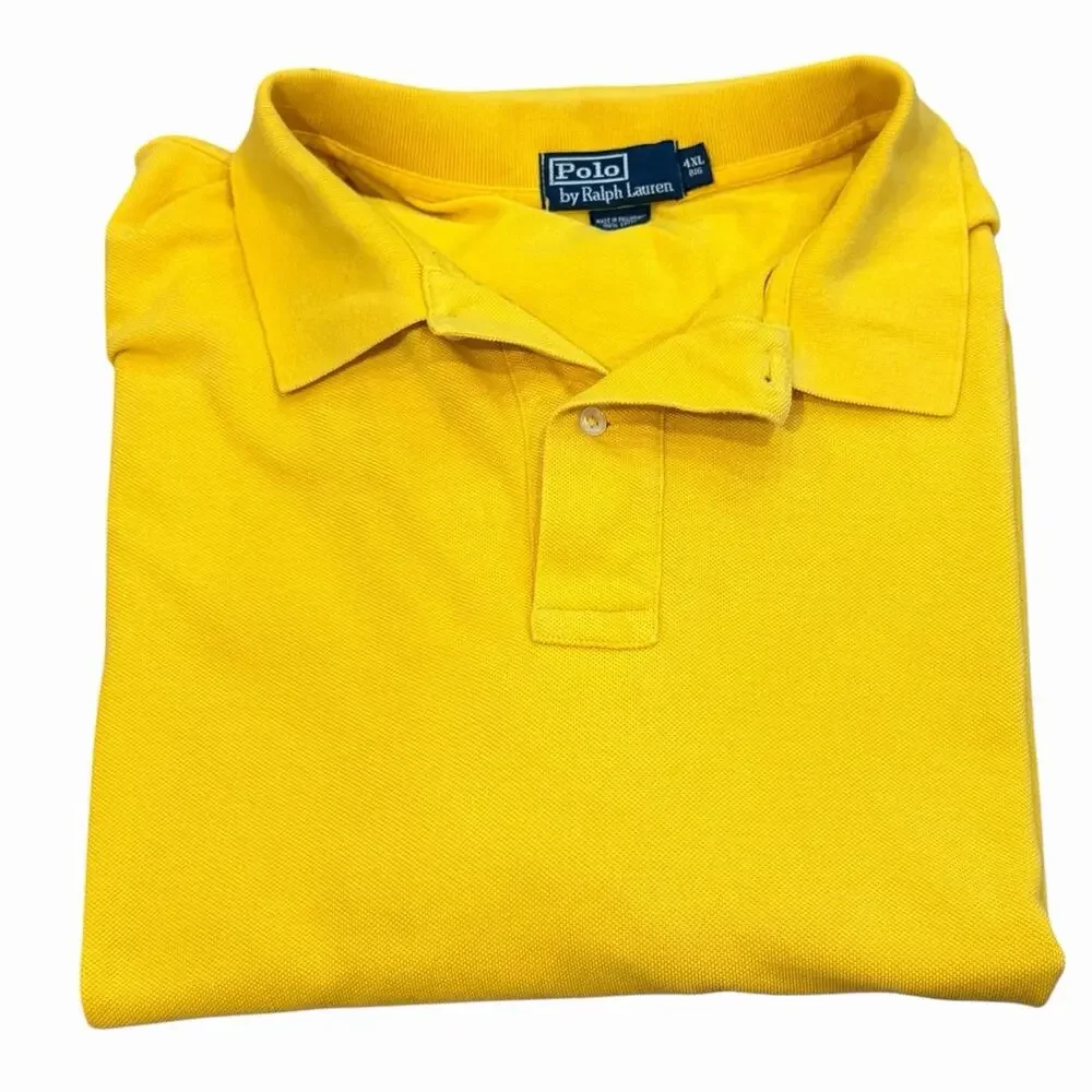 Vintage Polo Ralph Lauren Short Sleeve Golden Bright Yellow Polo Men's Size 4XB